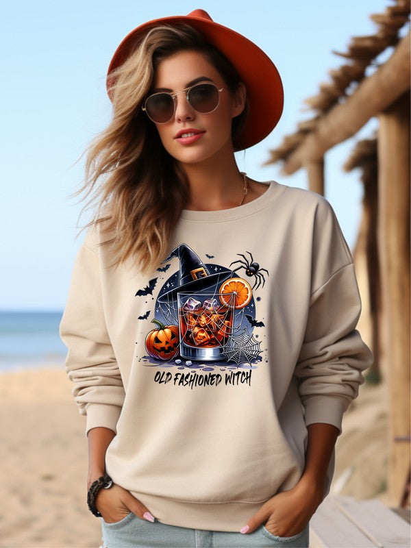 Old Fashioned Witch Graphic Sweatshirt