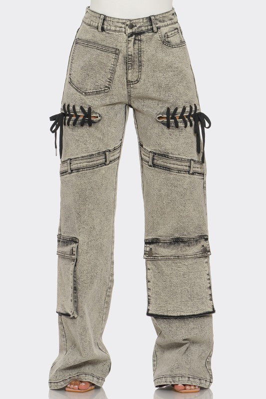 Vintage Lace-Up Utility Pants