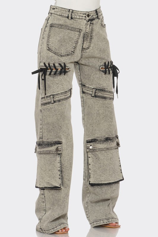 Vintage Lace-Up Utility Pants