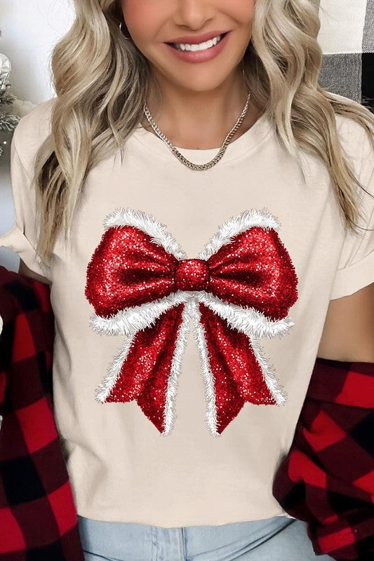 Christmas Santa Bow Graphic Tee