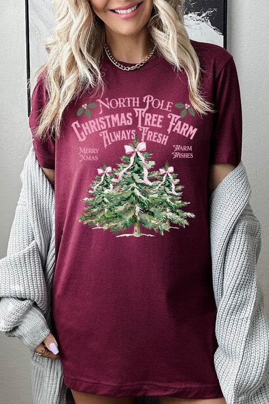 North Pole Christmas Tree Farm Graphic Tee