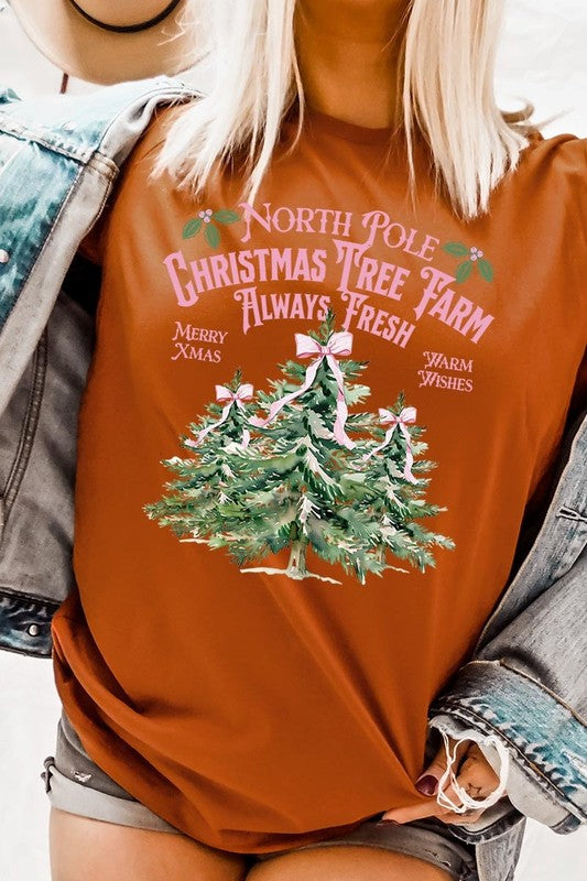 North Pole Christmas Tree Farm Graphic Tee