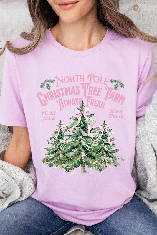 North Pole Christmas Tree Farm Graphic Tee