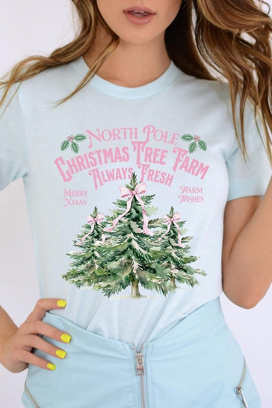 North Pole Christmas Tree Farm Graphic Tee