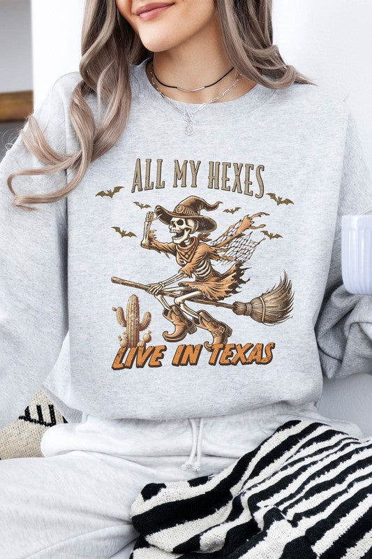 Western Halloween Skeleton Witch Sweatshirt