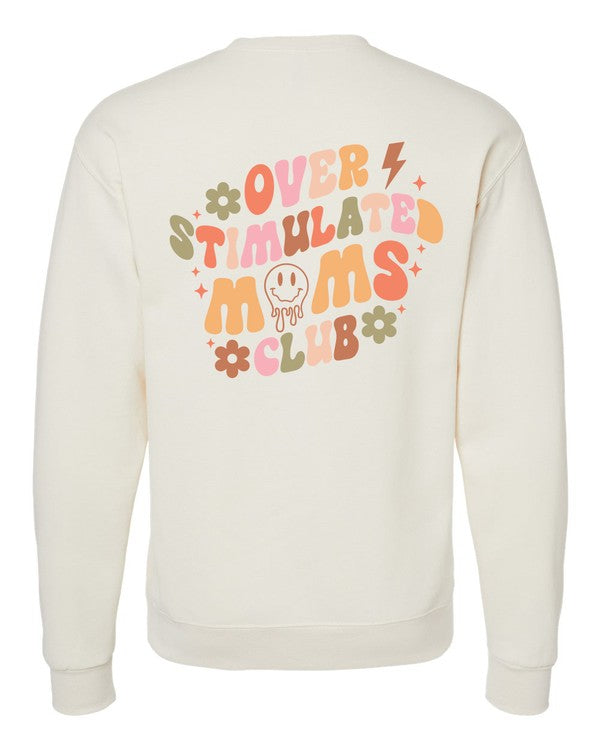 Overstimulated Moms Club Graphic Crewneck Swtshirt