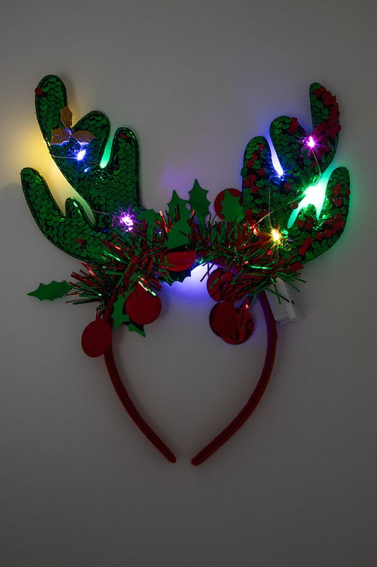 LED Light UP Christmas Headband Set