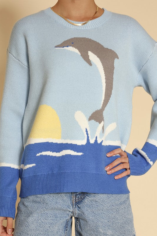 Dolphin knit sweater