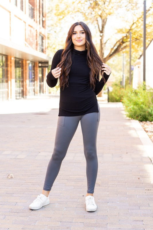 The Caitlin Charcoal Crossover  Leggings R2