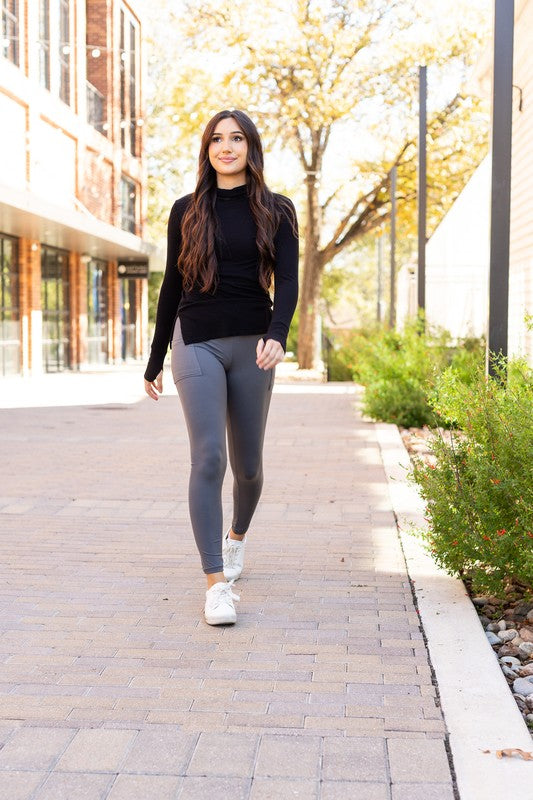 The Caitlin Charcoal Crossover  Leggings R2