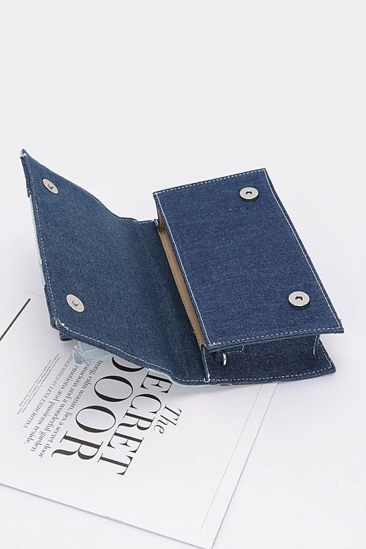 Mix Piecing Denim Crossbody Bag