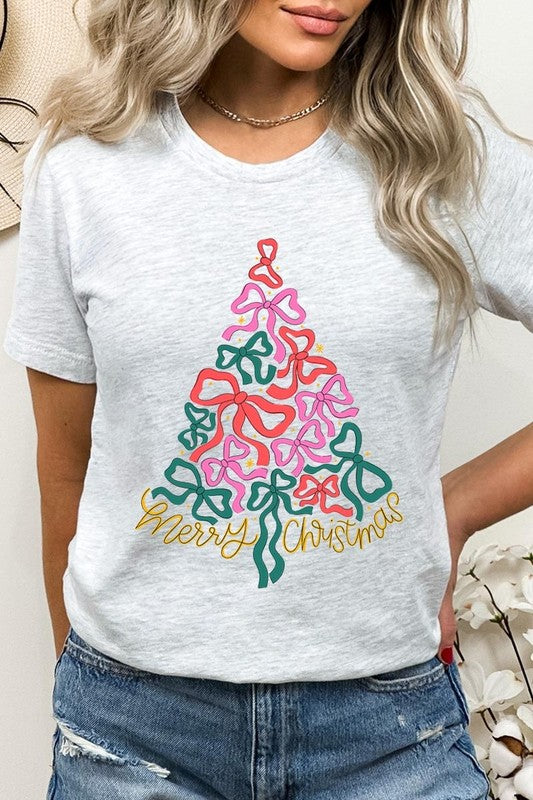 Coquette Bow Christmas Tree Graphic Tee