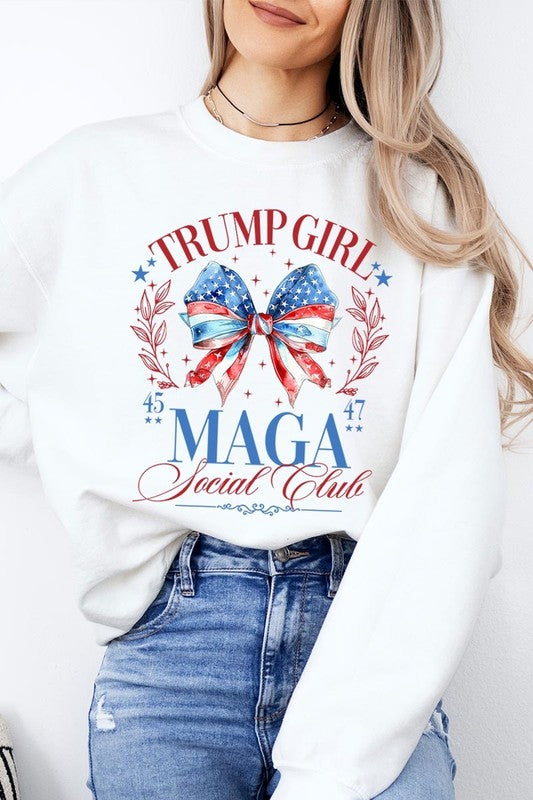 Trump Girl Maga Graphic Fleece Sweatshirt