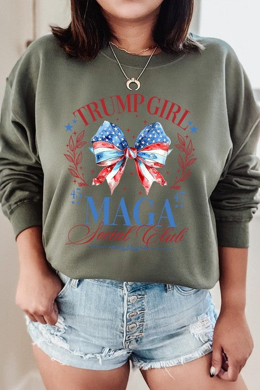 Trump Girl Maga Graphic Fleece Sweatshirt