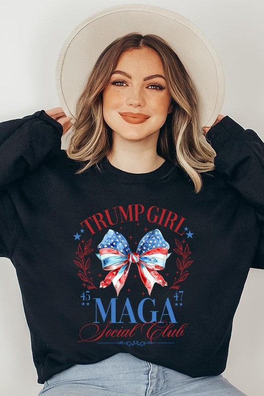 Trump Girl Maga Graphic Fleece Sweatshirt