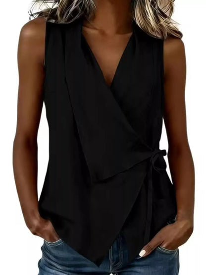 Tie Detail Sleeveless Top by Trendsi