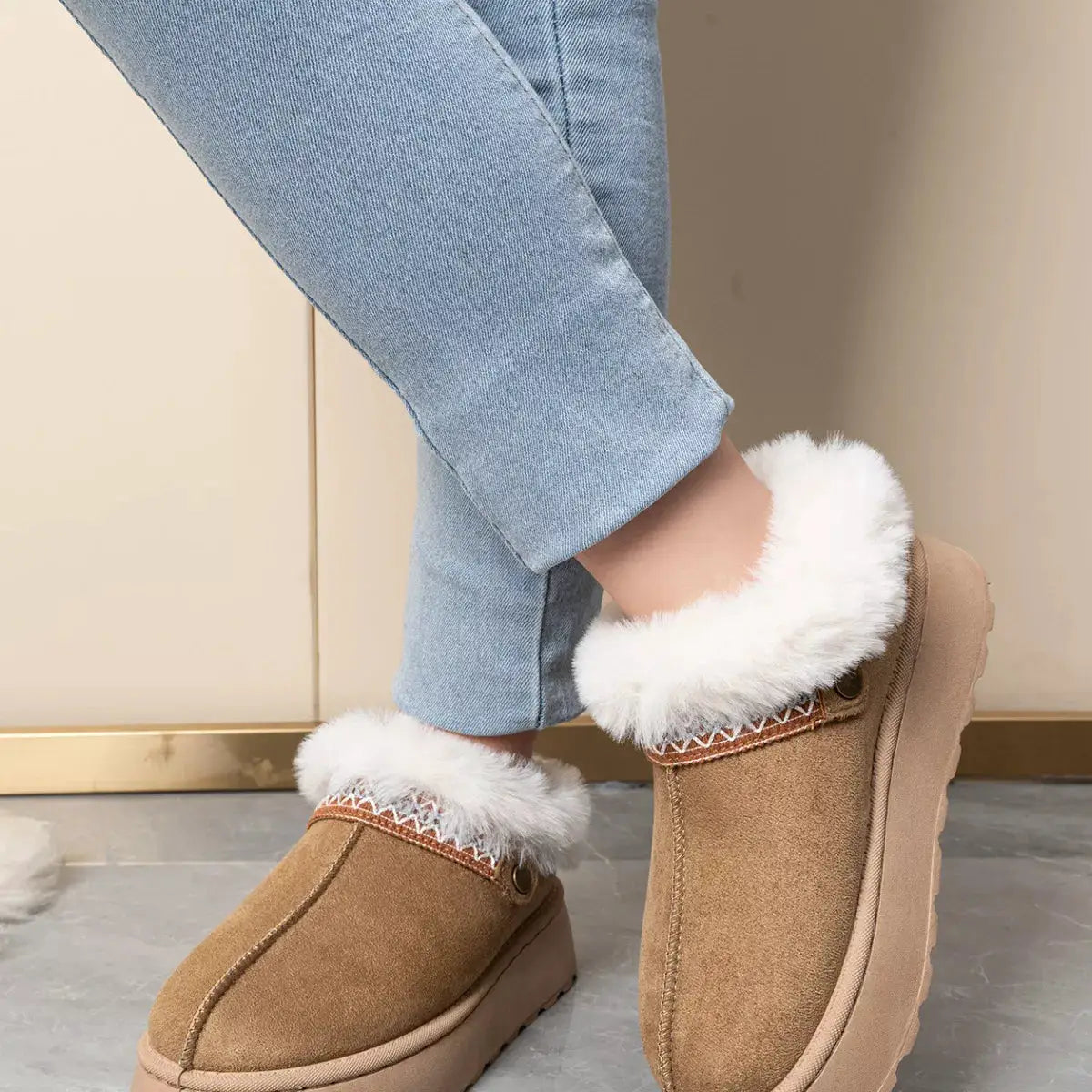 Round Toe Platform Ankle Boots by Trendsi