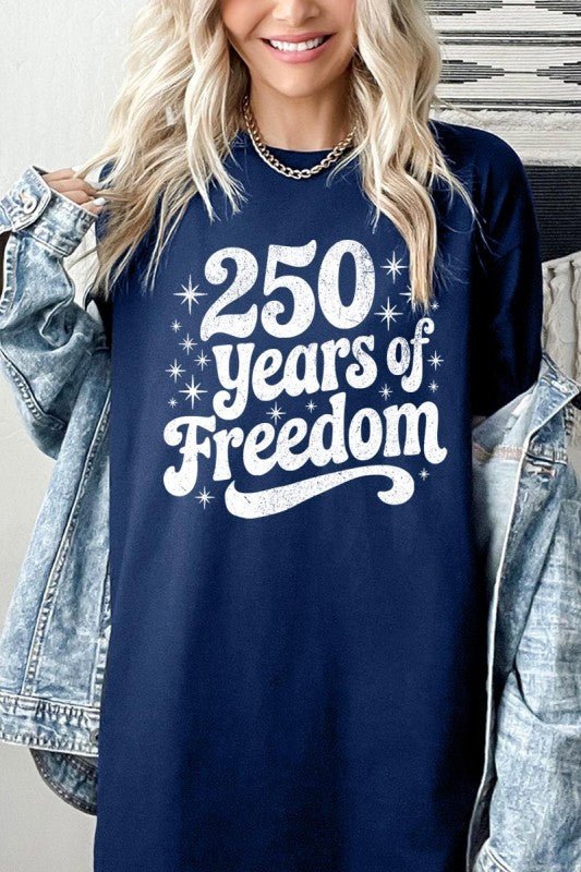 250 Years Freedom Graphic Heavy Cotton Tee - Bitsy Gypsy Boutique