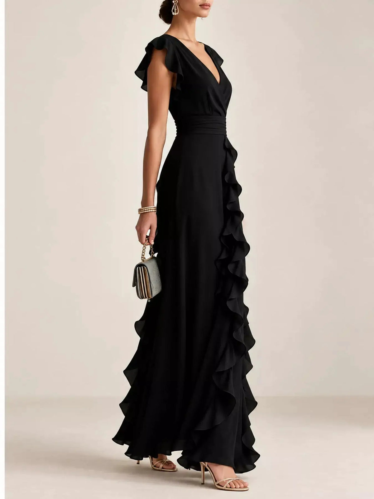 Ruffled Surplice Sleeveless Maxi Dress by Trendsi