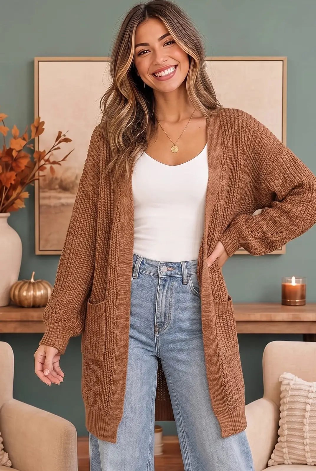 Hot Cocoa Pocketed Cardigan by Kye Mi