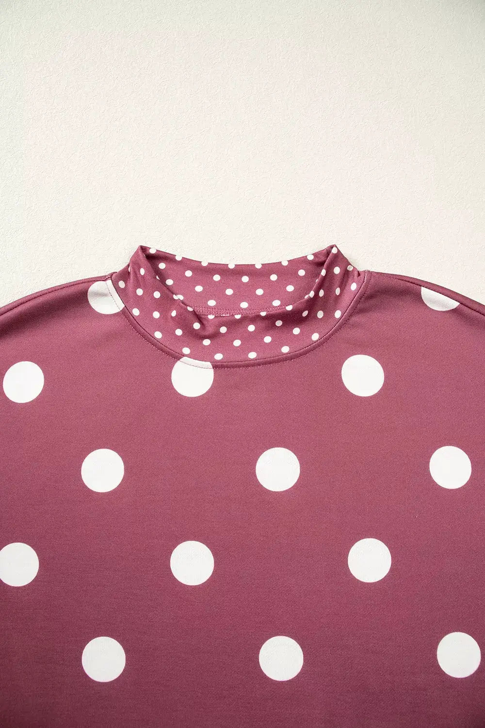 Polka Dot Print Contrast Detail Oversized Tunic Sweatshirt by Trendsi
