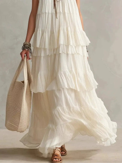 Layered Ruffle Sleeveless Maxi Dress by Trendsi
