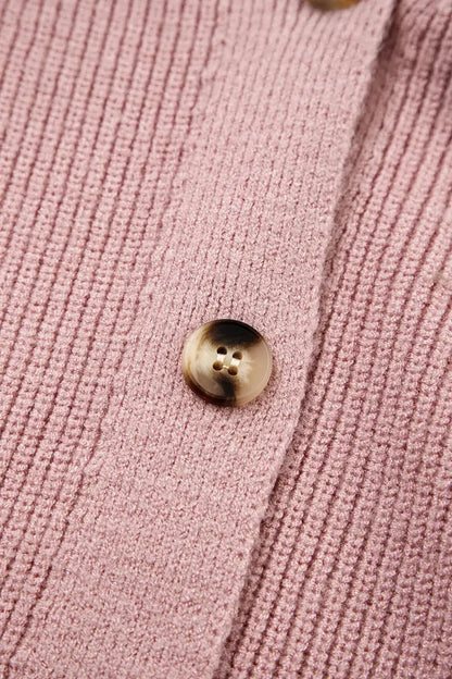 V-Neck Button-Down Cardigan by Trendsi