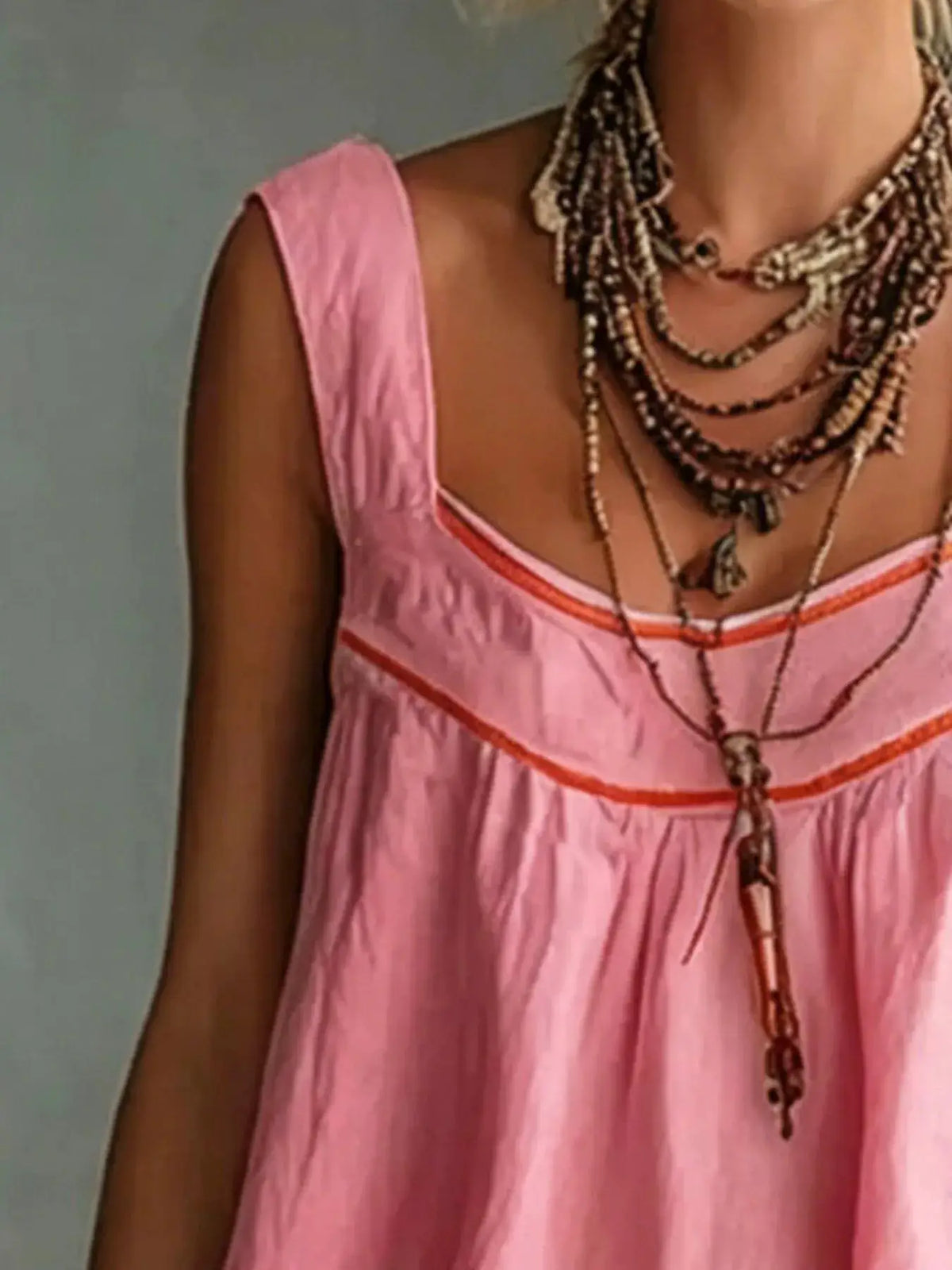 Full Size Sleeveless Tiered Mini Dress Plus Size by Trendsi