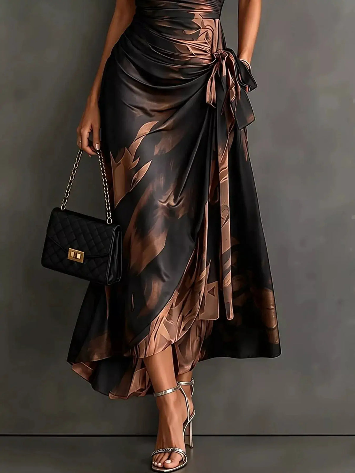 Tie Detail Surplice Dress by Trendsi