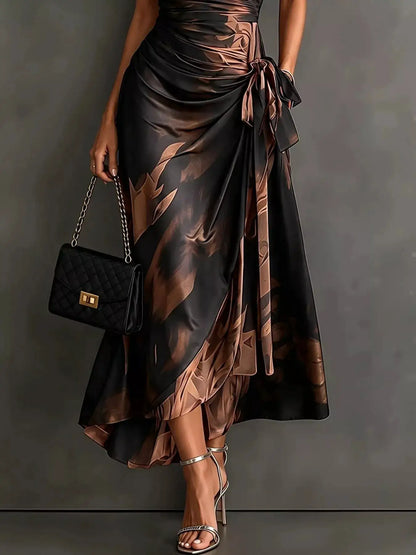 Tie Detail Surplice Dress by Trendsi