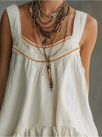 Full Size Sleeveless Tiered Mini Dress Plus Size by Trendsi