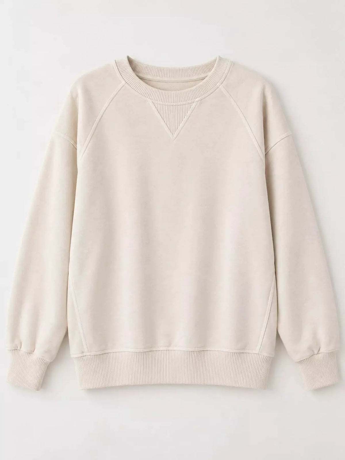 Crew Neck Raglan Sleeve Sweatshirt by Trendsi