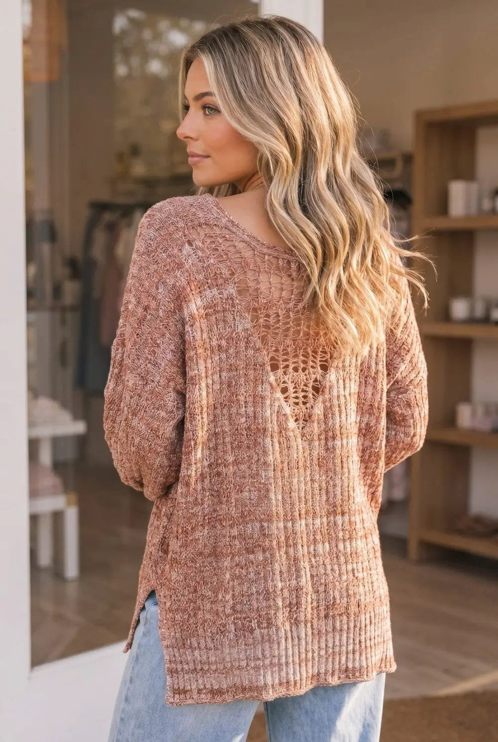 Cinnamon Spice Knit Sweater Top by Kye Mi