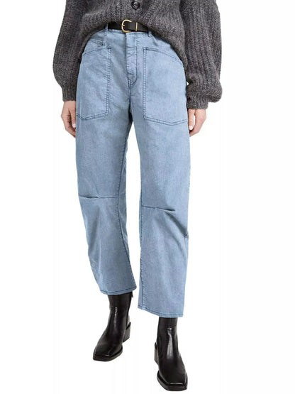 Wide-Leg Jeans with Patch Pockets by Trendsi