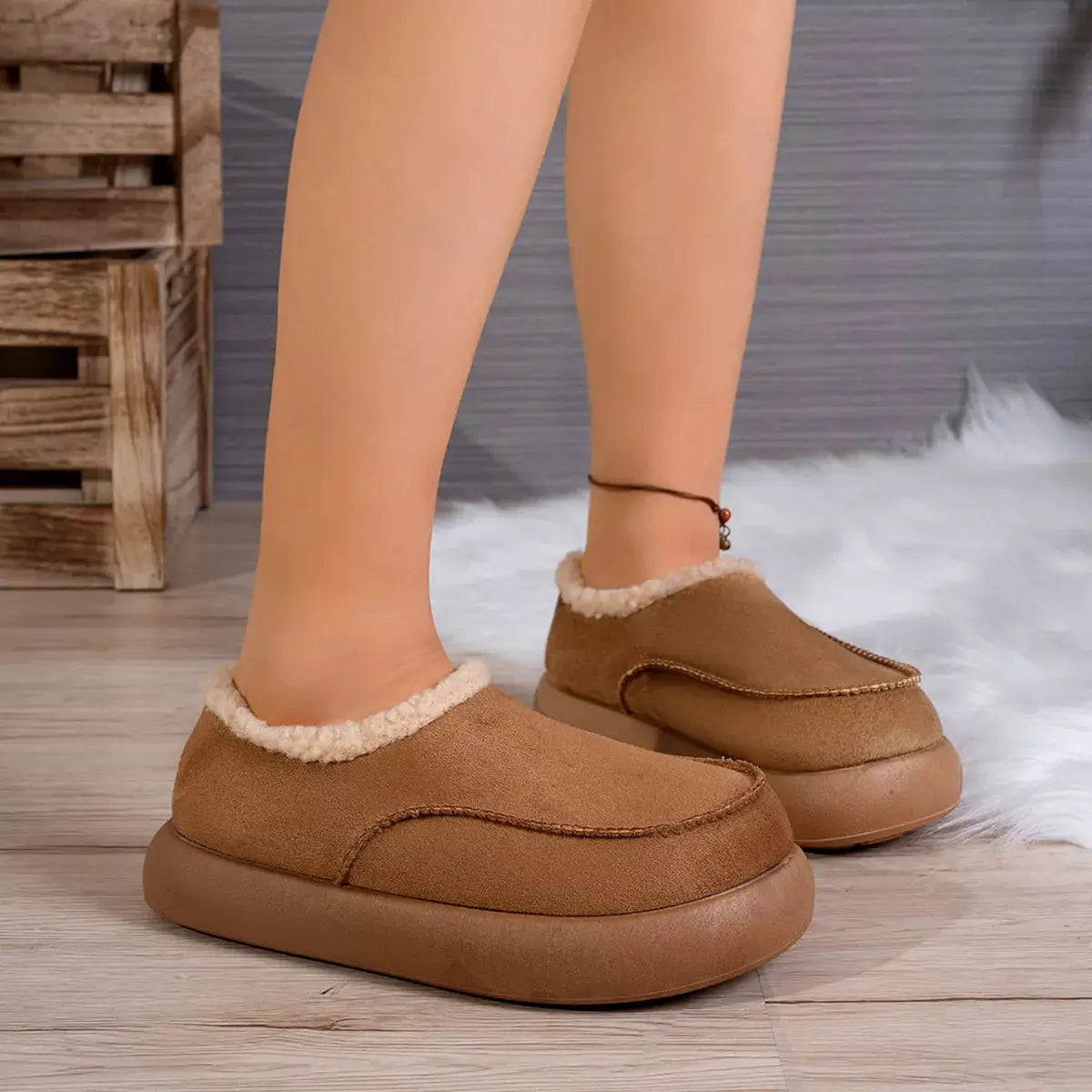 Round Toe Ankle Boots by Trendsi
