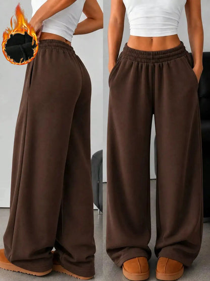 Elastic Waist Wide-Leg Sweatpants by Trendsi