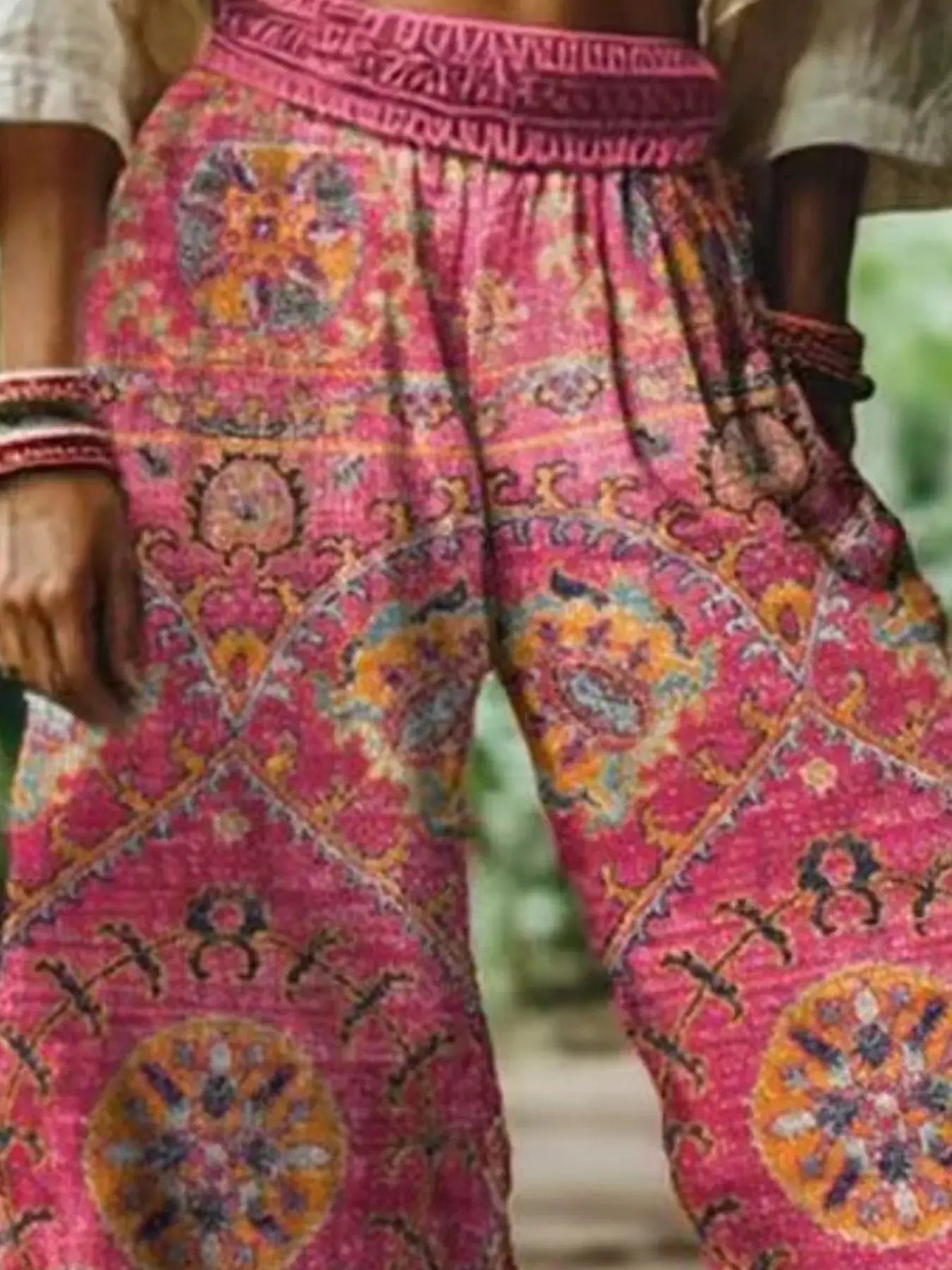 Full Size Floral Wide-Leg Pants Plus Size by Trendsi
