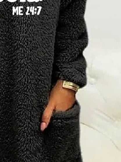 Full Size Letter Long Sleeve Fleece Sweatshirt Plus Size by Trendsi