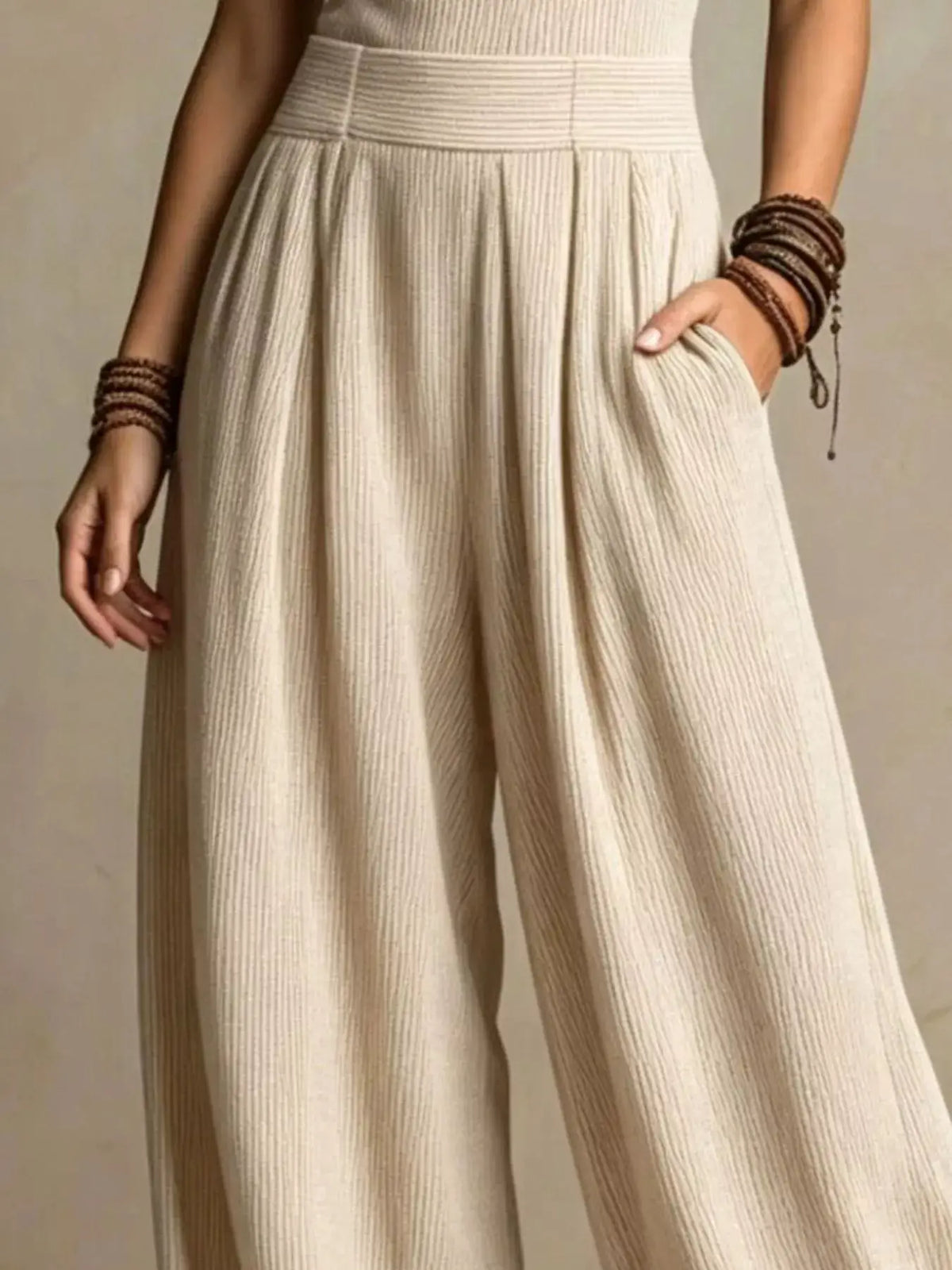 Full Size Halter Neck Wide-Leg Jumpsuit Plus Size by Trendsi