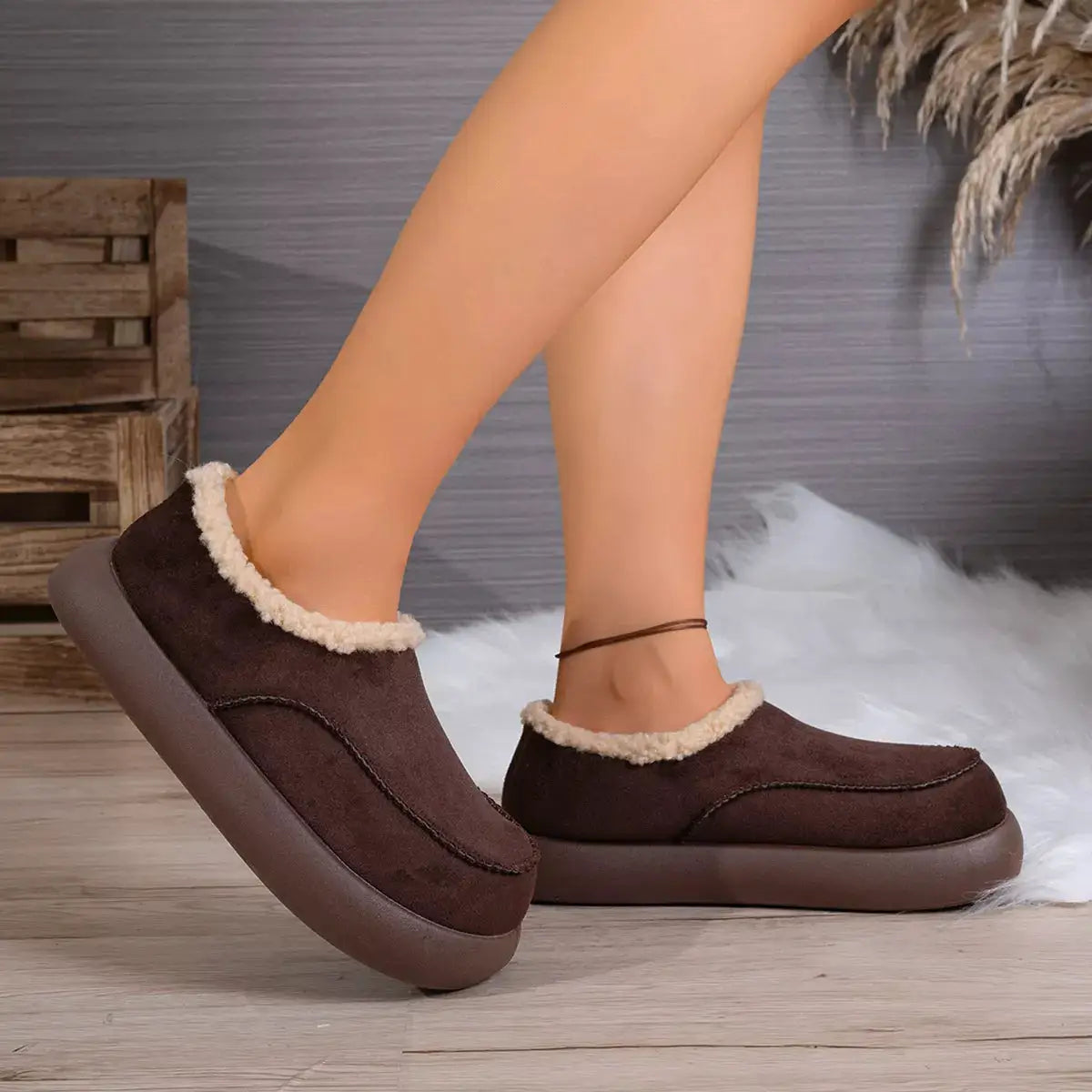 Round Toe Ankle Boots by Trendsi