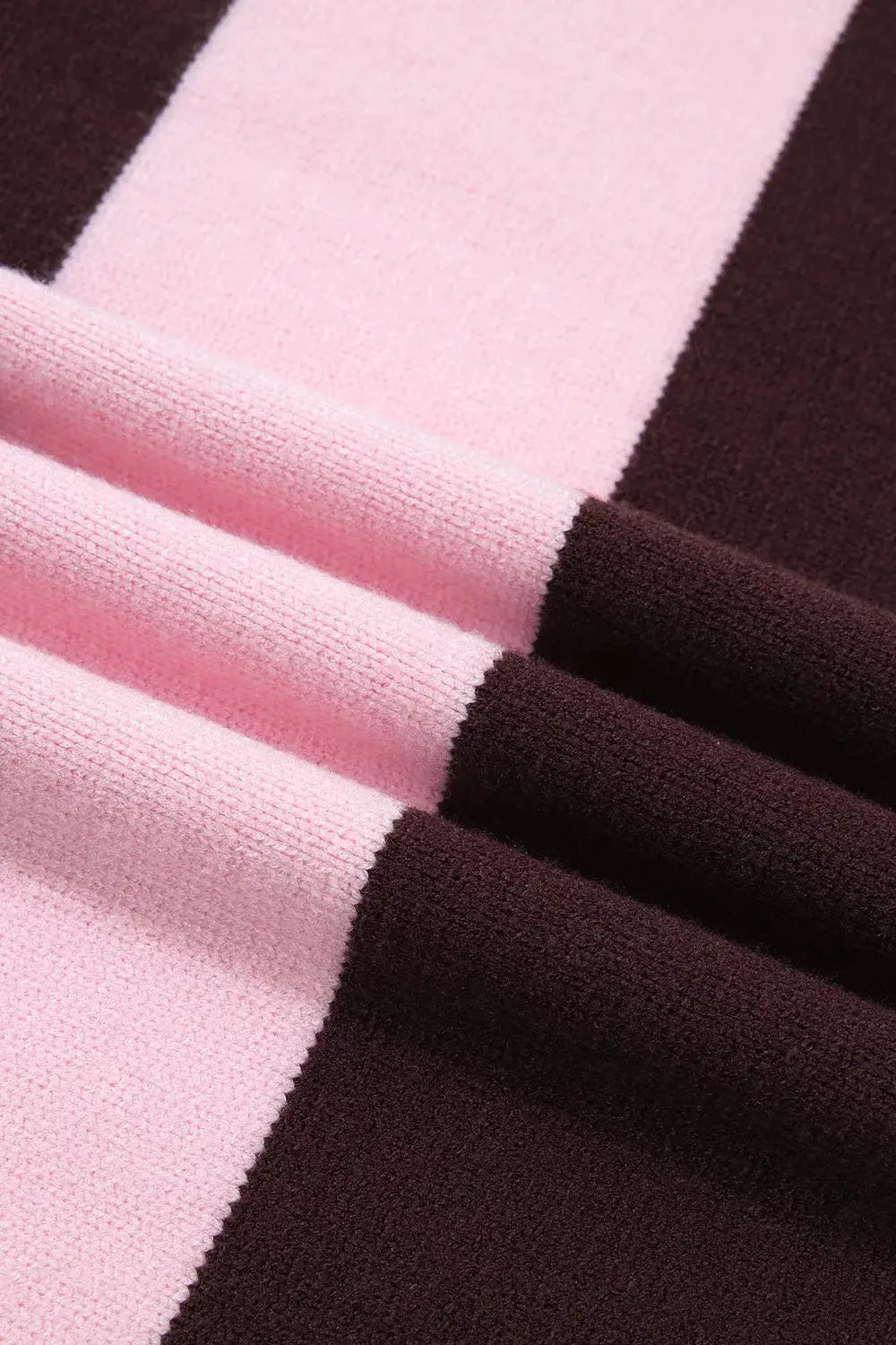 Stripe Contrast High Neck Dropped Shoulder Relaxed Sweater by Trendsi