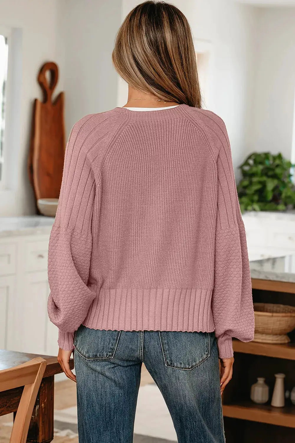 V-Neck Button-Down Cardigan by Trendsi