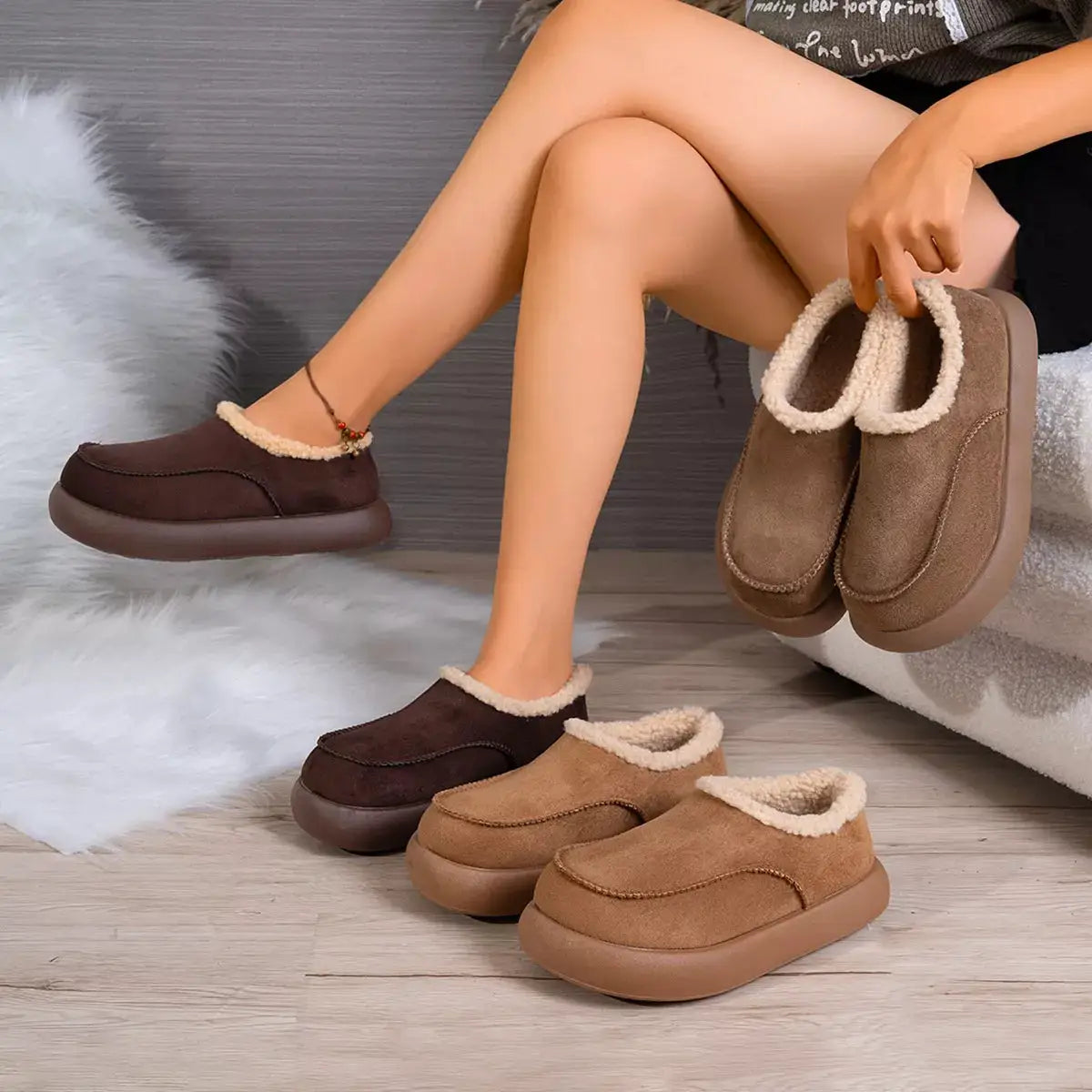 Round Toe Ankle Boots by Trendsi