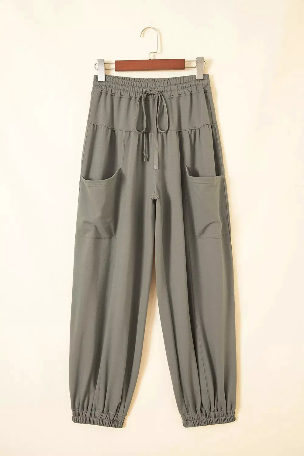 Elastic Waist Drawstring Wide Leg Full Length Pants by Trendsi