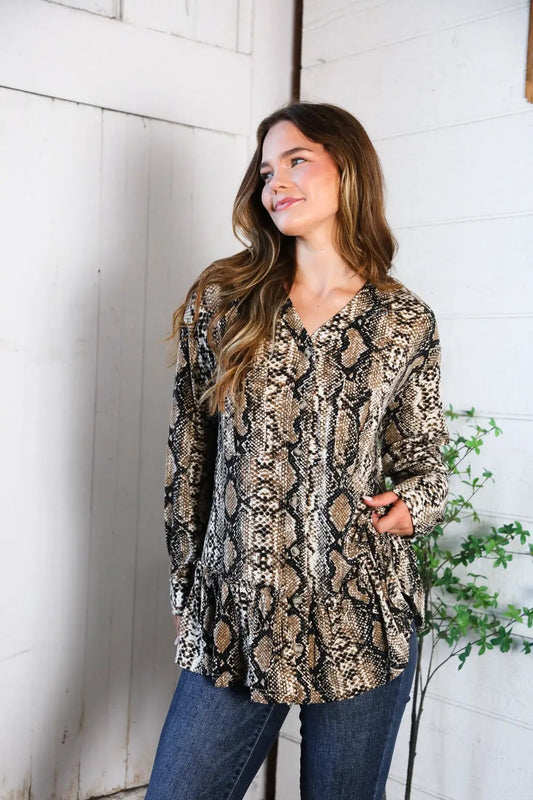 Follow Your Instincts Button Down Blouse by And The Why