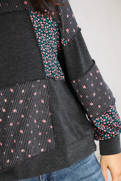 Lazy Daisies Charcoal Pullover by Haptics
