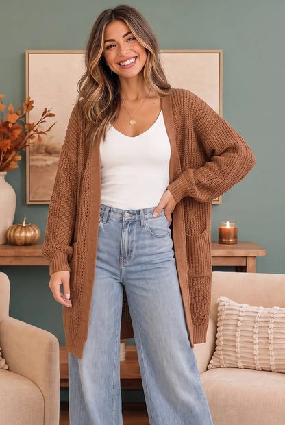Hot Cocoa Pocketed Cardigan by Kye Mi
