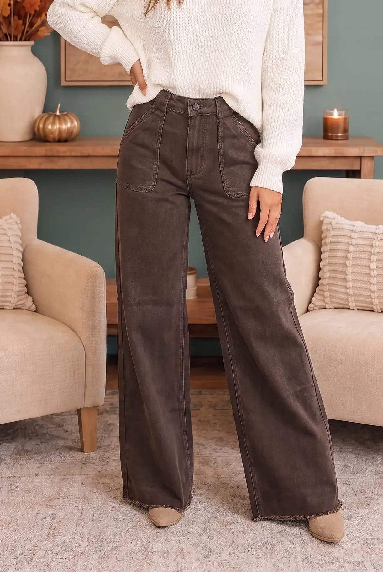 Washed Brown Jeans That Mean Business by Judy Blue