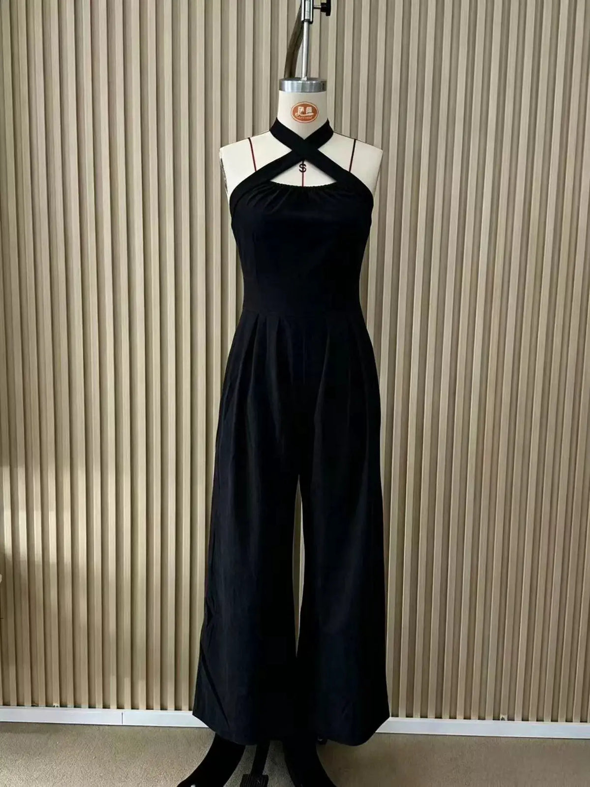 Full Size Halter Neck Wide-Leg Jumpsuit Plus Size by Trendsi