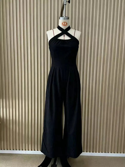 Full Size Halter Neck Wide-Leg Jumpsuit Plus Size by Trendsi